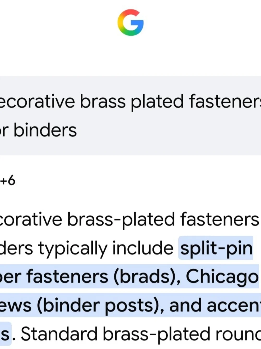 Silver Decorative Cross Binder Fasteners - Set of 5
